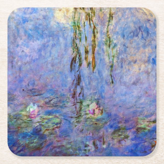 Claude Monet - Water Lilies Square Paper Coaster (Front)