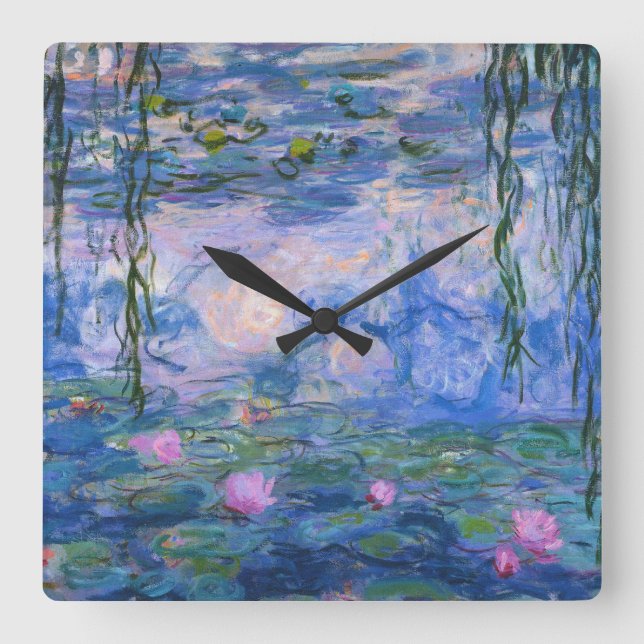 Claude Monet - Water Lilies Square Wall Clock (Front)