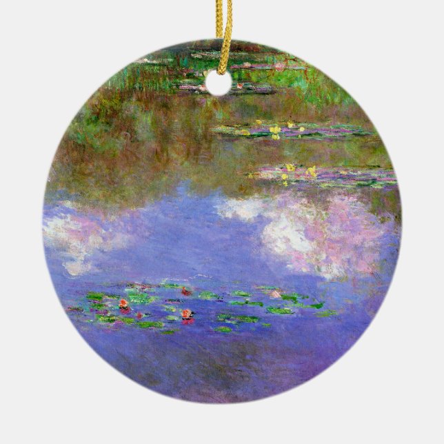 Claude Monet - Water-Lilies, The Clouds, Ceramic Tree Decoration (Front)