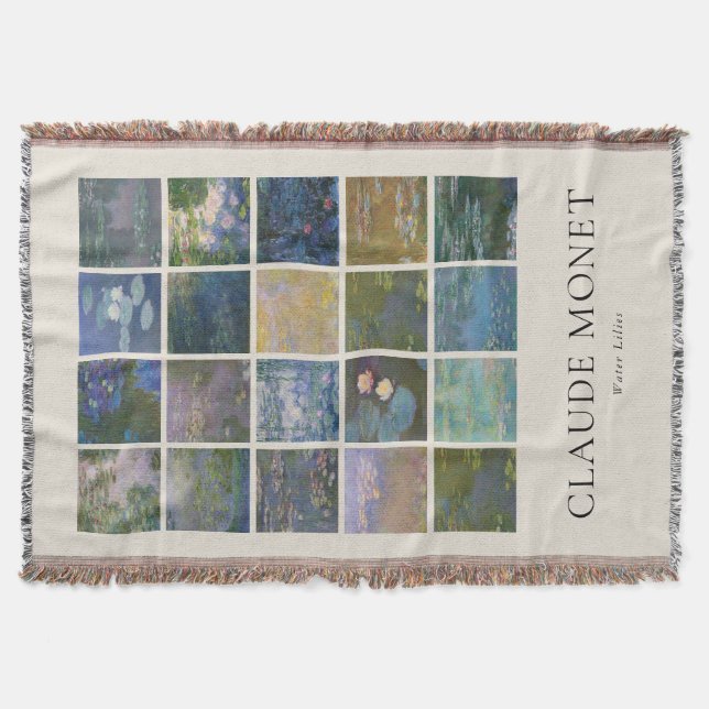 Claude Monet Water Lilies Throw Blanket (Front)