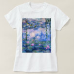 Claude Monet Water Lilies Vintage Floral HD Art T-Shirt<br><div class="desc">Claude Monet Water Lilies Vintage Floral HD Art T-shirt.
Water Lilies painting by Claude Monet. Painted between 1916-1919.</div>
