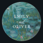 Claude Monet Water Lilies Wedding Classic Round Sticker<br><div class="desc">Claude Monet Water Lilies Wedding Sticker</div>