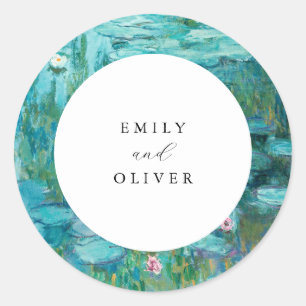 Claude Monet Water Lilies Wedding Classic Round Sticker