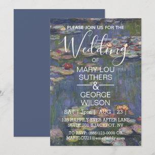 Claude Monet Water Lilies Wedding Invitation