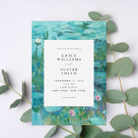 Claude Monet Water Lilies Wedding Invitation<br><div class="desc">Elegant modern wedding invitation featuring Claude Monet Water Lilies painting</div>