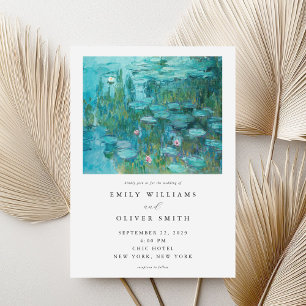 Claude Monet Water Lilies Wedding Invitation