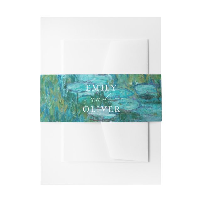 Claude Monet Water Lilies Wedding Invitation Belly Band (Front Example)