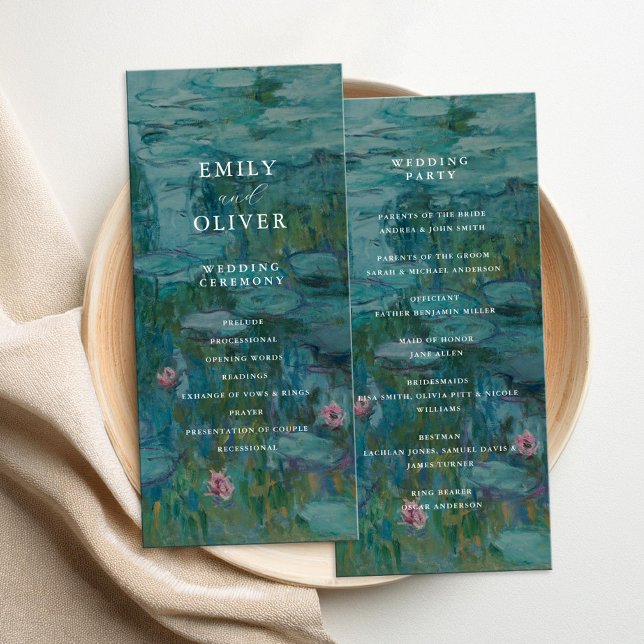 Claude Monet Water Lilies Wedding Program (Creator Uploaded)