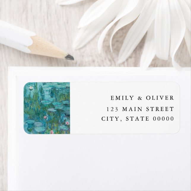 Claude Monet Water Lilies Wedding Return Address (Insitu)
