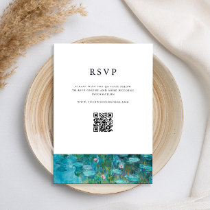 Claude Monet Water Lilies Wedding RSVP Card