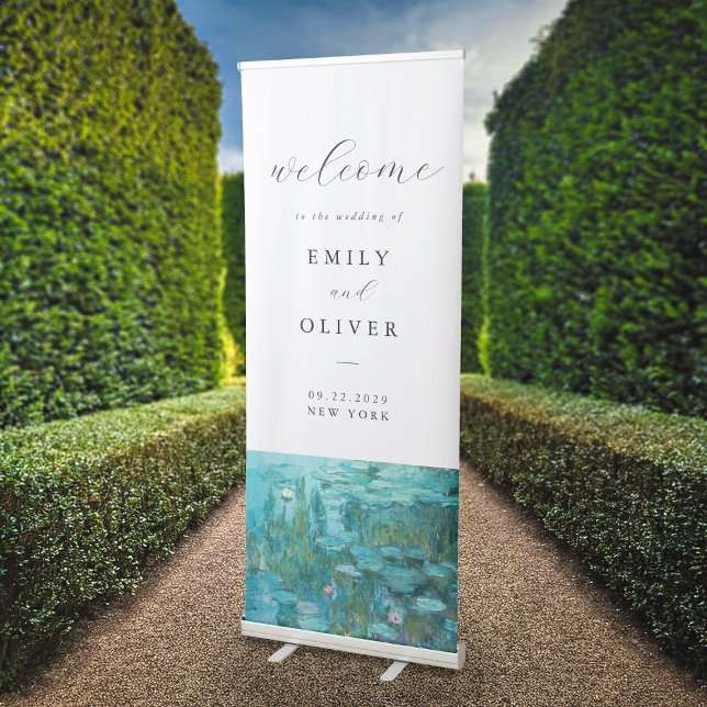 Claude Monet Water Lilies Welcome Wedding Retractable Banner (Creator Uploaded)