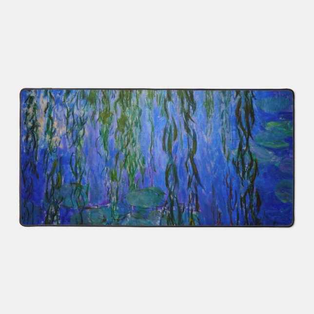 Claude Monet - Water Lilies with weeping willow Desk Mat (Front)