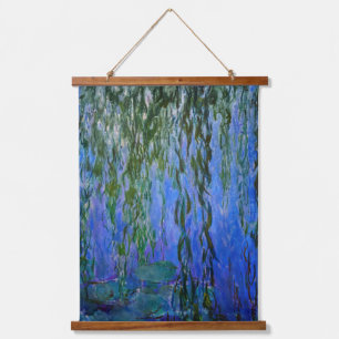Claude Monet - Water Lilies with weeping willow Hanging Tapestry