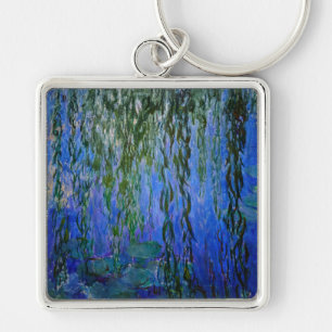Claude Monet - Water Lilies with weeping willow Key Ring