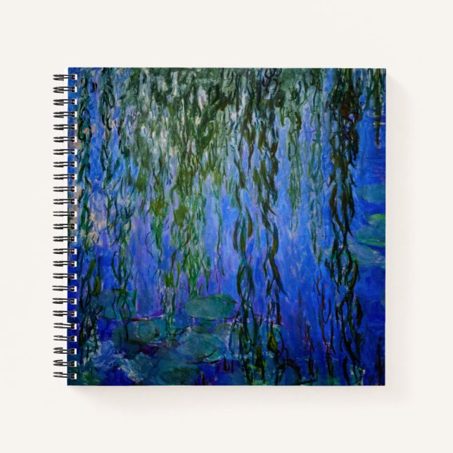 Claude Monet - Water Lilies with weeping willow Notebook (Front)