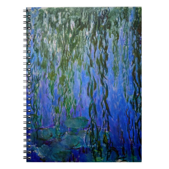 Claude Monet - Water Lilies with weeping willow Notebook (Front)