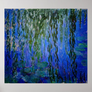 Claude Monet - Water Lilies with weeping willow Poster