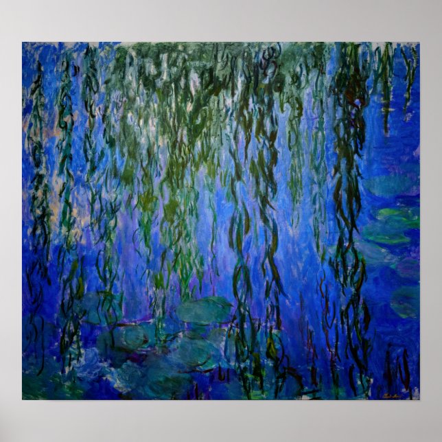 Claude Monet - Water Lilies with weeping willow Poster (Front)