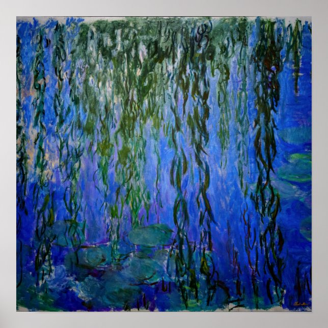 Claude Monet - Water Lilies with weeping willow Poster (Front)
