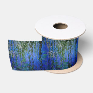Claude Monet - Water Lilies with weeping willow Satin Ribbon