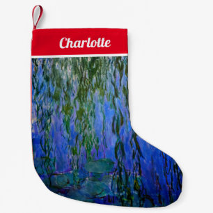 Claude Monet - Water Lilies with weeping willow Small Christmas Stocking