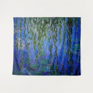 Claude Monet - Water Lilies with weeping willow Tapestry