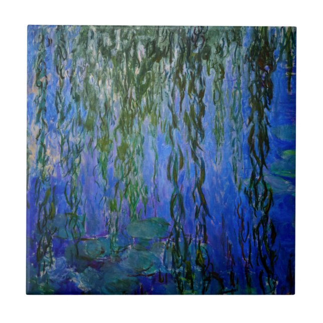 Claude Monet - Water Lilies with weeping willow Tile (Front)