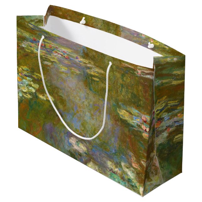 Claude Monet - Water Lily Pond 1917 Large Gift Bag (Back Angled)