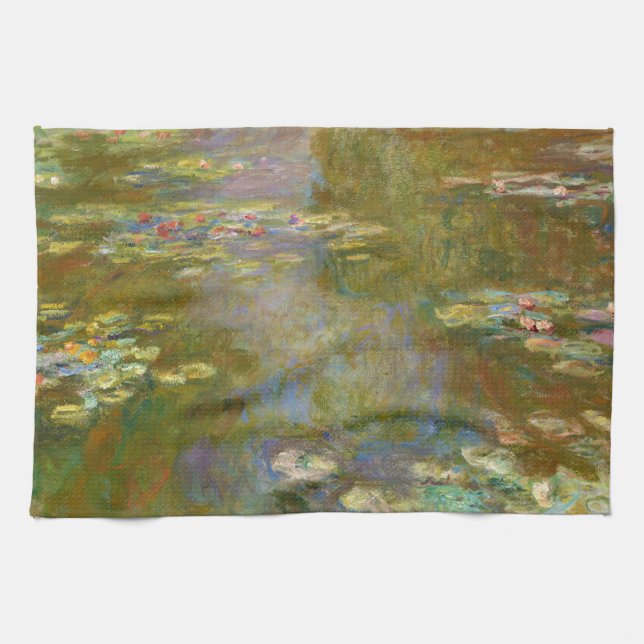 Claude Monet - Water Lily Pond 1917 Tea Towel (Horizontal)