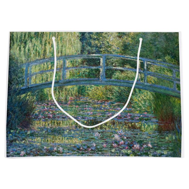 Claude Monet - Water Lily pond, Green Harmony Large Gift Bag (Front)