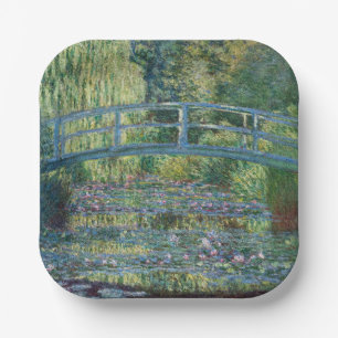 Claude Monet - Water Lily pond, Green Harmony Paper Plate