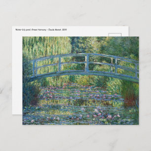Claude Monet - Water Lily pond, Green Harmony Postcard
