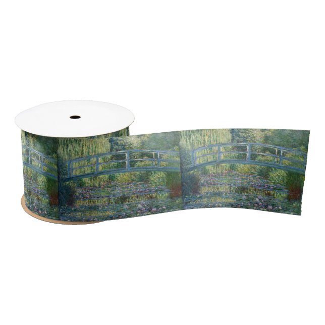 Claude Monet - Water Lily pond, Green Harmony Satin Ribbon (Spool)