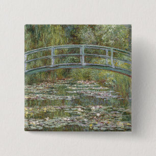 Claude Monet Water Lily Pond (Japanese Footbridge) 15 Cm Square Badge