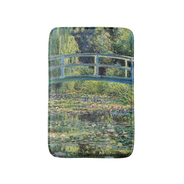 Claude Monet - Water Lily Pond & Japanesese Bridge Bath Mat (Front Vertical)