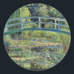 Claude Monet - Water Lily Pond & Japanesese Bridge Classic Round Sticker<br><div class="desc">The Water Lily Pond and the Japanese Bridge / Le Bassin aux nympheas - Claude Monet,  1899</div>