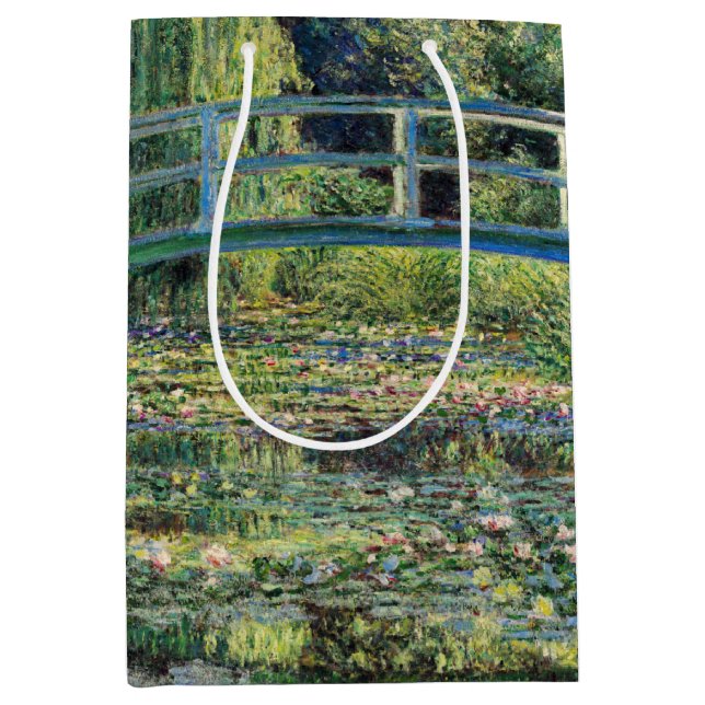 Claude Monet - Water Lily Pond & Japanesese Bridge Medium Gift Bag (Front)