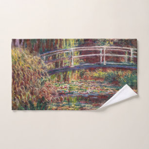 Claude Monet - Water Lily pond, Pink Harmony Bath Towel Set