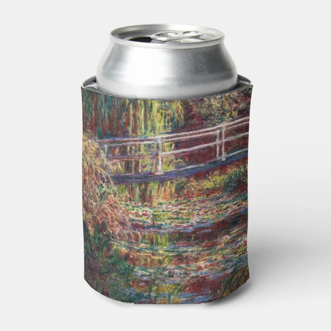 Claude Monet - Water Lily pond, Pink Harmony Can Cooler (Can Front)