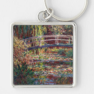 Claude Monet - Water Lily pond, Pink Harmony Key Ring
