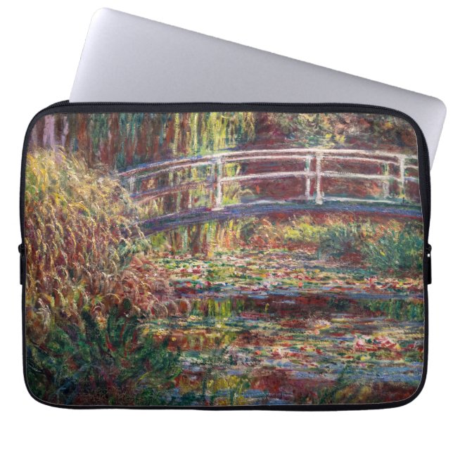 Claude Monet - Water Lily pond, Pink Harmony Laptop Sleeve (Front)
