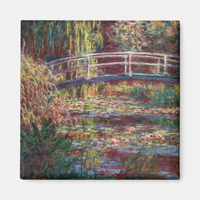 Claude Monet - Water Lily pond, Pink Harmony Magnet (Front)