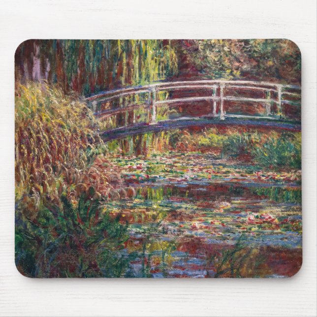 Claude Monet - Water Lily pond, Pink Harmony Mouse Mat (Front)