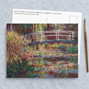 Claude Monet - Water Lily pond, Pink Harmony Postcard