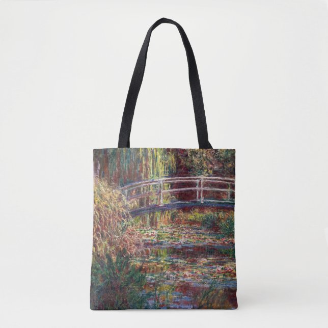 Claude Monet - Water Lily pond, Pink Harmony Tote Bag (Front)