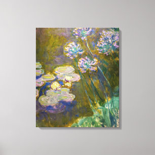 Claude Monet - Waterlilies and Agapanthus Canvas Print