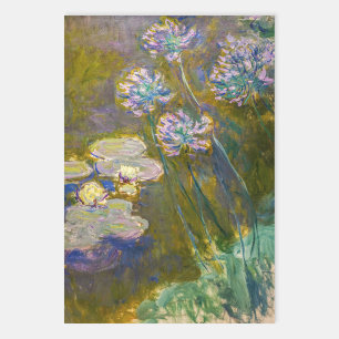 Claude Monet - Waterlilies and Agapanthus Wrapping Paper Sheet