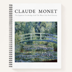 Claude Monet, waterlilies and Japanese Bridge Notebook