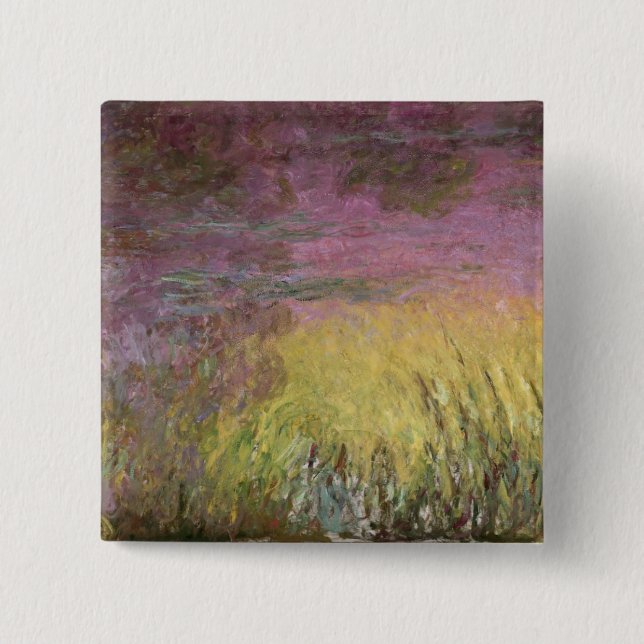 Claude Monet | Waterlilies at Sunset 15 Cm Square Badge (Front)
