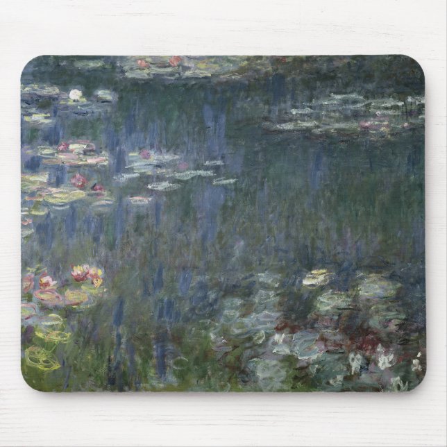 Claude Monet | Waterlilies: Green Reflections Mouse Mat (Front)